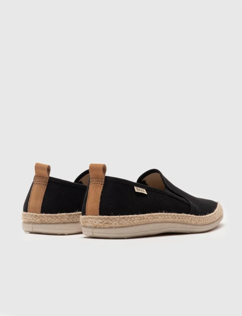 Cabani Black Straw Detailed Men's Casual Shoes