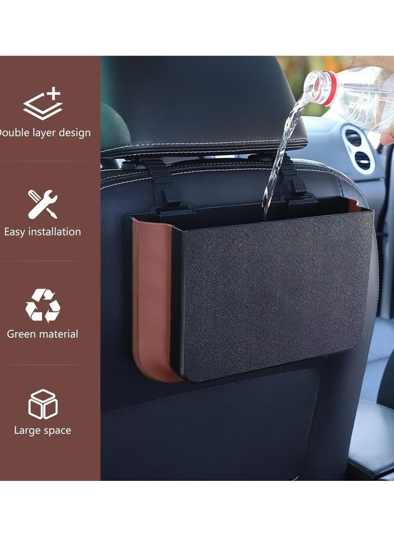 سلة المهملات المعلقة للسيارة، سلة المهملات القابلة للطي، سلة المهملات المعلقة للسيارة، سلة المهملات المقاومة للماء للسيارة، ملحقات المقعد الأمامي والخلفي - Image 3