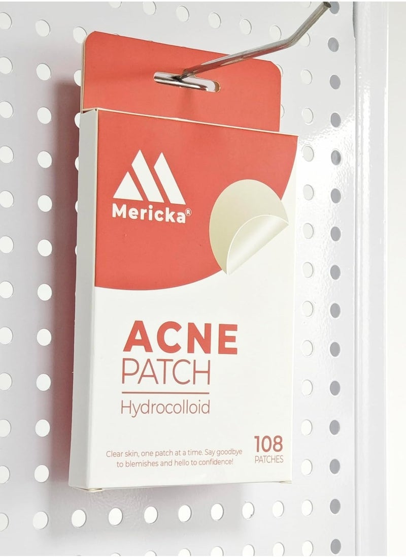 MERICKA - Premium Pimple Acne Patches Invisible Acne Patch Pimple Patch, 108 patches with Tea Tree Oil & Centella Oil - Hydrocolloid Acne Patches for Face - Cute Zit Patches for Quick Healing - Image 1