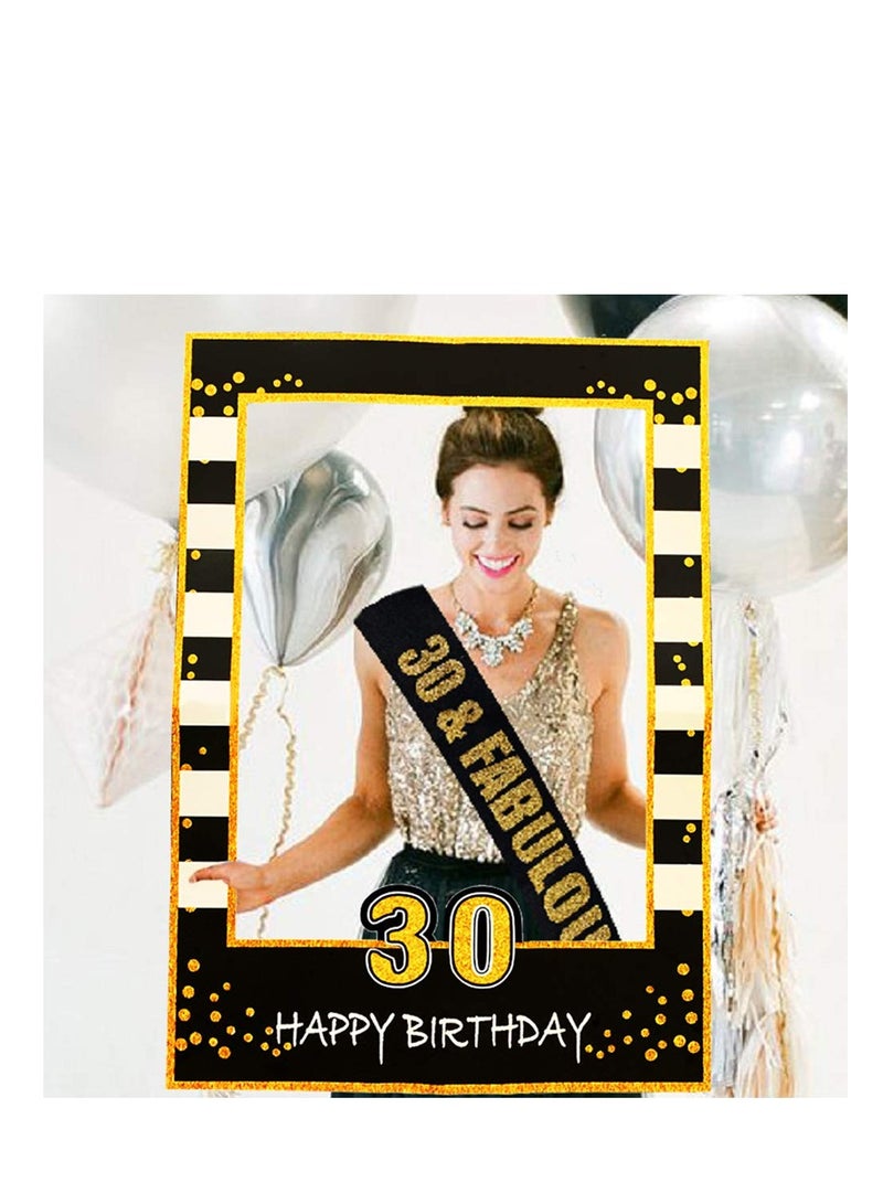30 Photo Booth Frame 30 Birthday Photo Frame 30 Birthday Photo Booth Props 30 Birthday Gifts for Women or Men 30 Party Photo Booth Props Birthday - Image 1