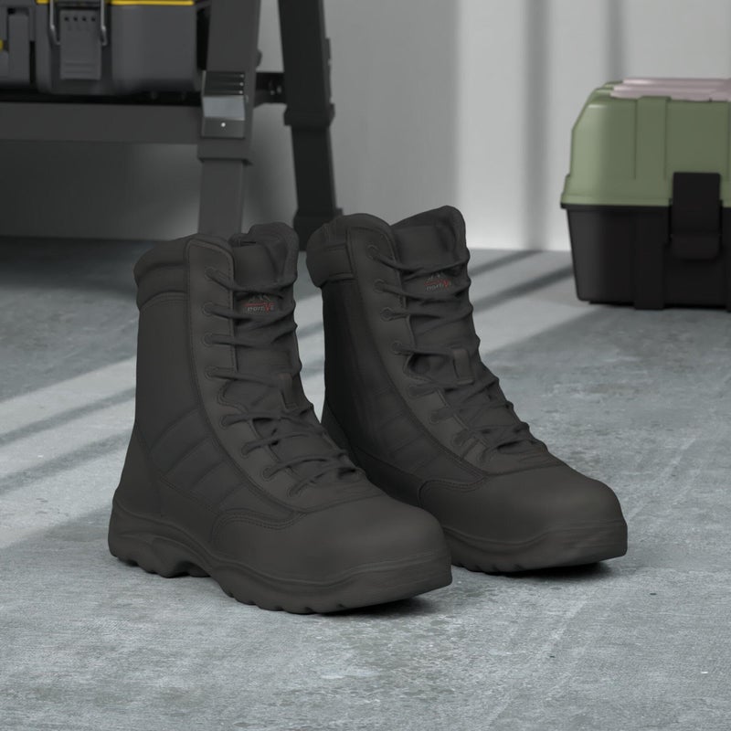 NORTIV 8 Steel Toe Boots for Men Safety Industrial & Construction Military Work Boots Slip Resistant ASTM F2413-18, TROOPER-STL,Size 7,Black,TROOPER-STEEL - Image 2