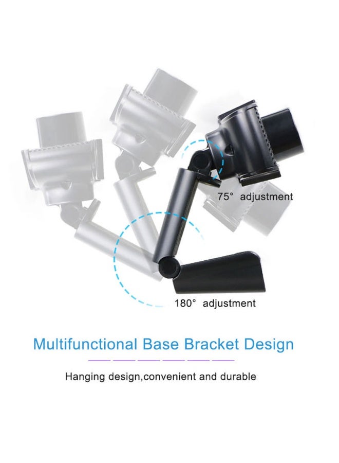 شابية كاميرا ويب عالية الدقة 1080P، مزودة بميكروفون رقمي بخاصية تقليل الضوضاء، كاميرا ويب بمنفذ USB، متوافقة مع أجهزة الكمبيوتر الشخصية وأجهزة ماك المحمولة والمكتبية (أسود) - Image 3