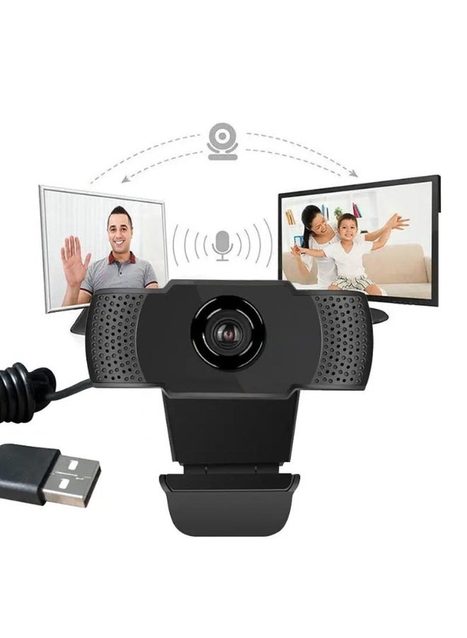 شابية كاميرا ويب عالية الدقة 1080P، مزودة بميكروفون رقمي بخاصية تقليل الضوضاء، كاميرا ويب بمنفذ USB، متوافقة مع أجهزة الكمبيوتر الشخصية وأجهزة ماك المحمولة والمكتبية (أسود) - Image 2