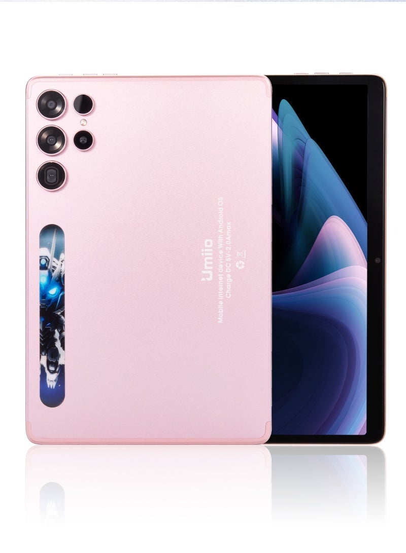 Umiio Smart Tablet S25 Ultra 10.1-Inch HD Display | 16GB RAM 1TB ROM | Dual SIM 5G & Wi-Fi | Android Slim Tab with Keyboard, Case & EWB Handbag | Dual Camera, GPS, Long Battery Life - Pink - Image 1