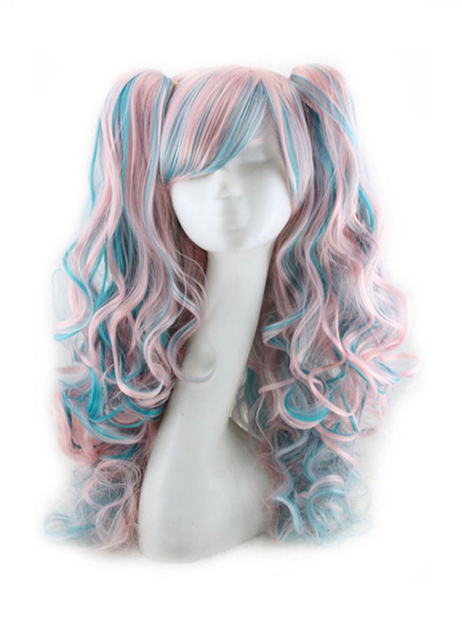 نيبمينينت شعر مستعار بتصفيفة مستوحاة من شخصيات الرسوم الكرتونية بمشبك بنمط نمر مناسب كغطاء للرأس للحفلات التنكرية، لون مزدوج متعدد الألوان - Image 1