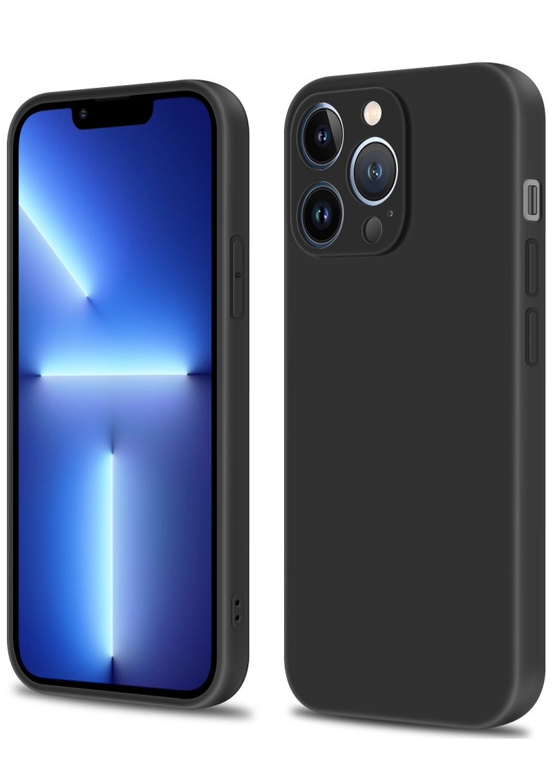 INFOSUN INFOSUN Compatible with apple iPhone 13 Pro MAX Full Coverage for Protective Case, Ultra Slim Soft Silicone Gel TPU Cover, Matte Surface Ultra-Thin Case, for iPhone 13 Pro MAX (Black)  - Image 1