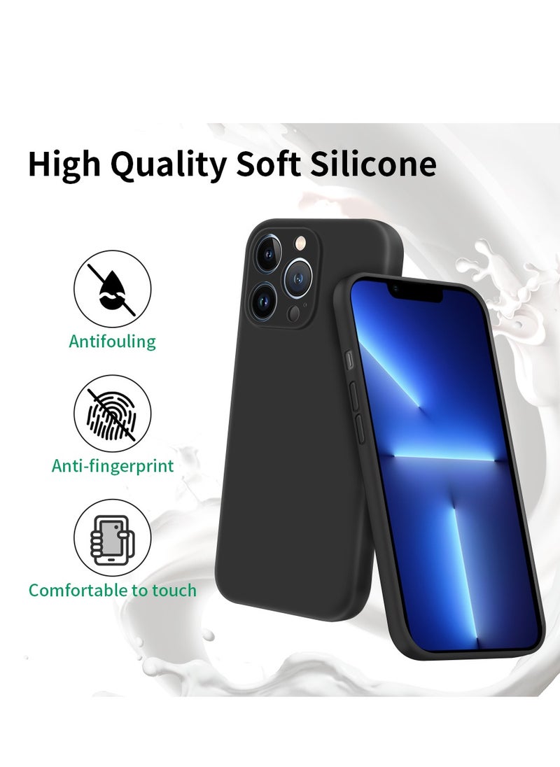 INFOSUN INFOSUN Compatible with apple iPhone 13 Pro MAX Full Coverage for Protective Case, Ultra Slim Soft Silicone Gel TPU Cover, Matte Surface Ultra-Thin Case, for iPhone 13 Pro MAX (Black)  - Image 3