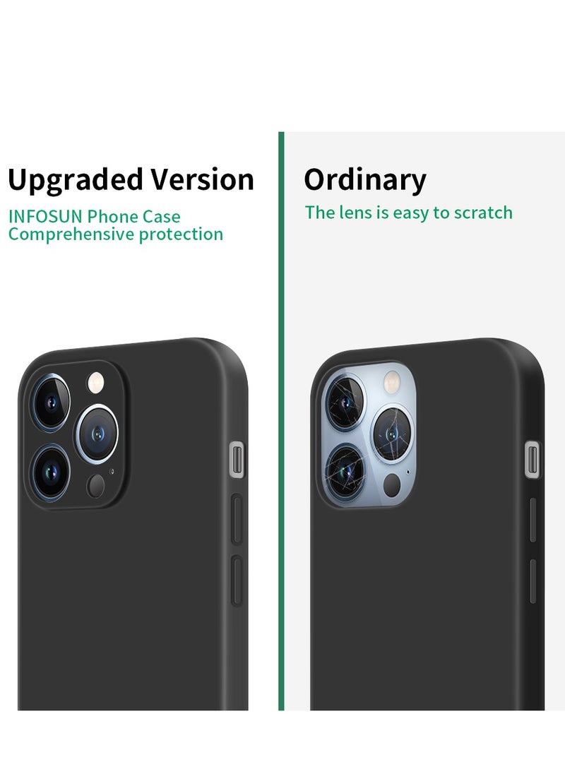 INFOSUN INFOSUN Compatible with apple iPhone 13 Pro MAX Full Coverage for Protective Case, Ultra Slim Soft Silicone Gel TPU Cover, Matte Surface Ultra-Thin Case, for iPhone 13 Pro MAX (Black)  - Image 2
