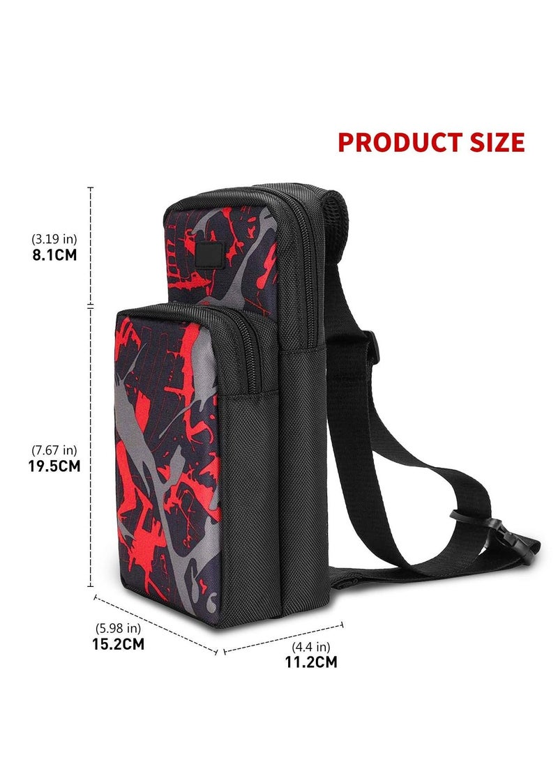 HoldPeak - Travel Bag for Nintendo Switch,Portable Travel Carrying Case Mesh Design Waterproof Shoulder Bag, Black/Red - Image 1