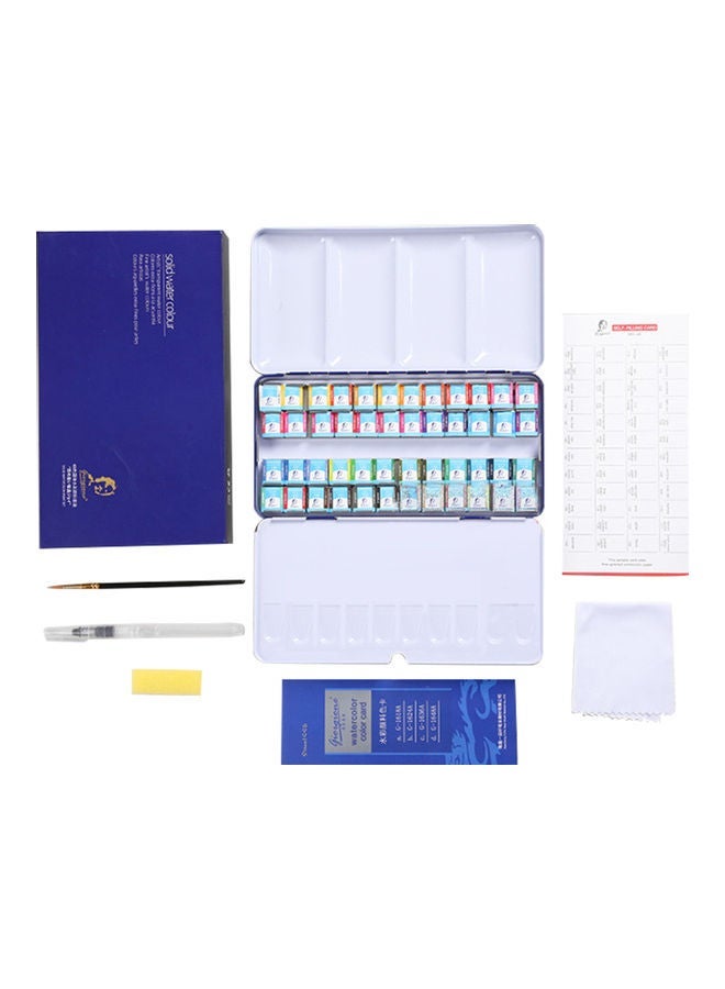 نيبمينينت Watercolors Paint Set With Metallic Pearlescent Colors, Brushes And Storage Case Multicolour - Image 1
