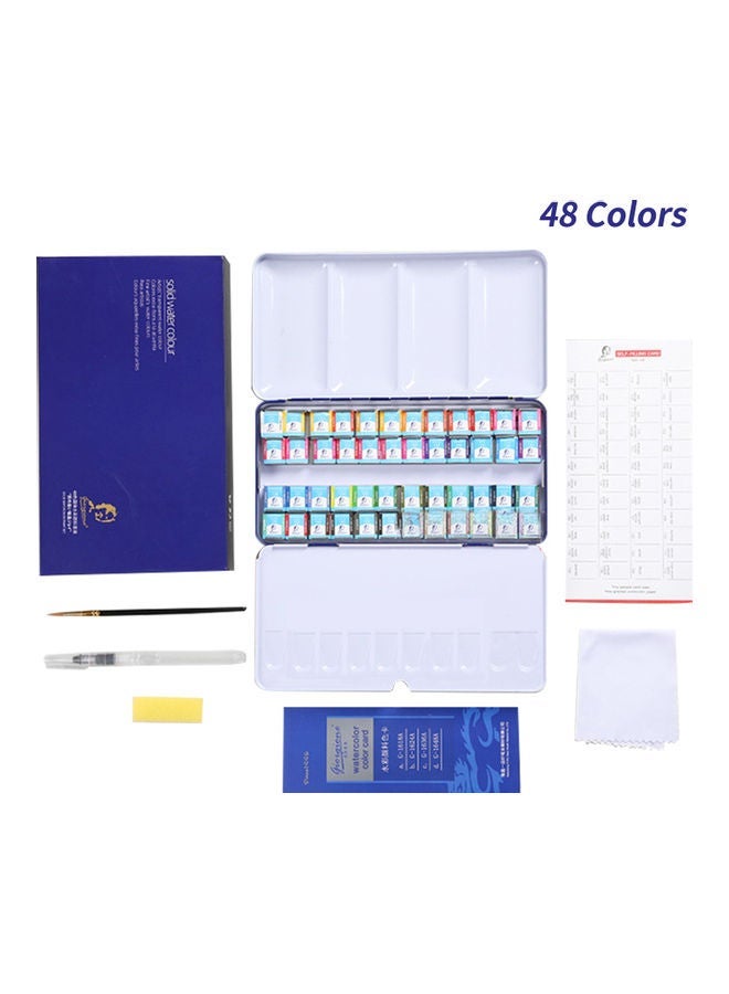 نيبمينينت Watercolors Paint Set With Metallic Pearlescent Colors, Brushes And Storage Case Multicolour - Image 4