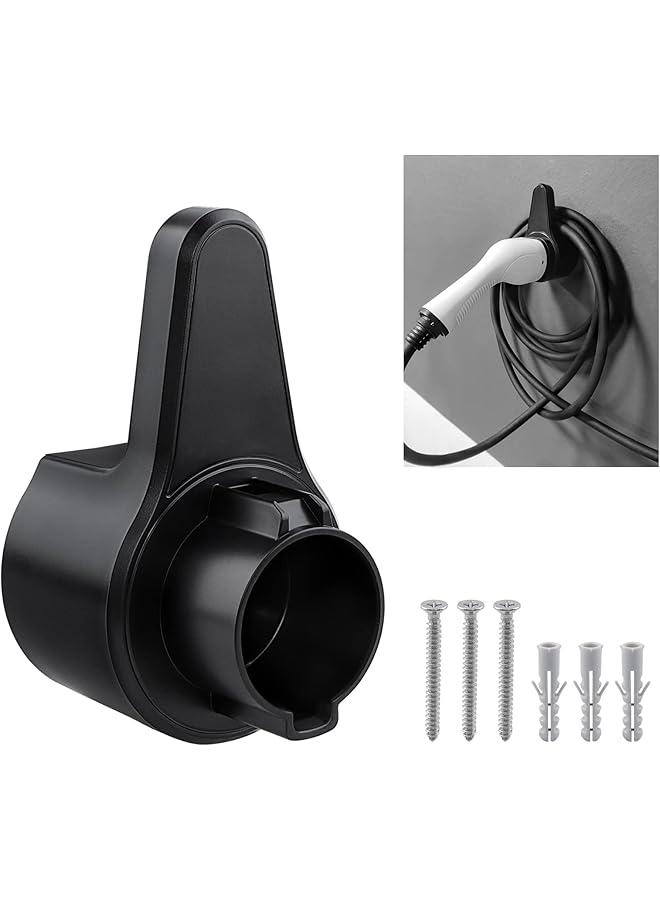 KASTWAVE Ev Charger Holder, Abs Waterproof Wall-Mount Electric Vehicle Charging Nozzle Plug Holster & Cable Hook With Screws For All Sae J1772 Electric Cars Connector - Image 1