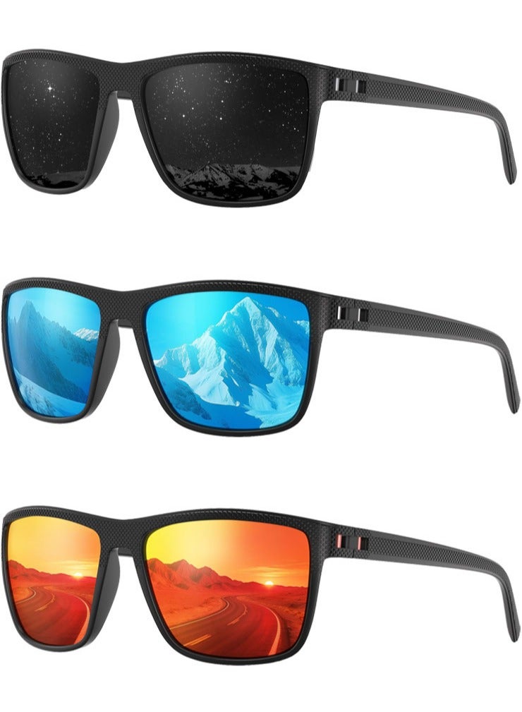 meayul Polarized Sports Sunglasses for Men 3PCS, Cycling Sunglasses, UV Protection Lightweight Sun Glasses for Driving Fishing Golf Cycling - Image 1