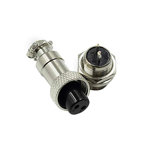 Hxchen 2 Pin Metal Male Female Panel Connector 12mm GX12-2P Silver Aviation Plug - (2 Sets) - Image 1