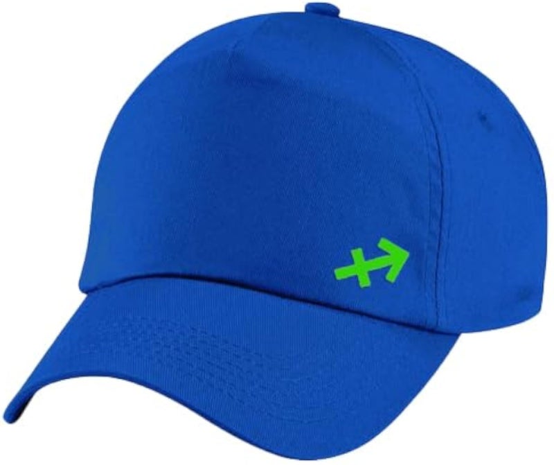 Blue Cap with Sagittarius zodiac Lemon green Logo