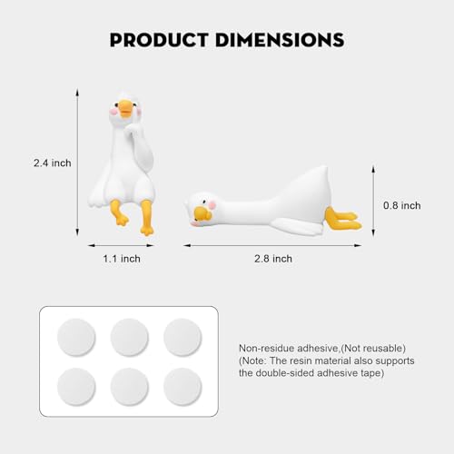 KUNIST 2PCS for Tesla Model Y 2026 Duck Mode Mini Dashboard Decoration Ornament Funny Decors Compatible with 2017-2026 Tesla Modle 3 and New Modle Y Juniper Interior Accessories - Image 2