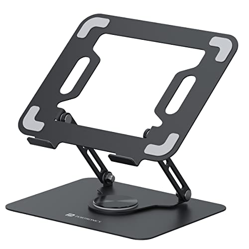 Portronics My Buddy K9 - Portable Laptop Stand - Adjustable Elevation Levels - Ventilated Anti-Slip Design - 360-degree Rotating Base(Black) - Image 1