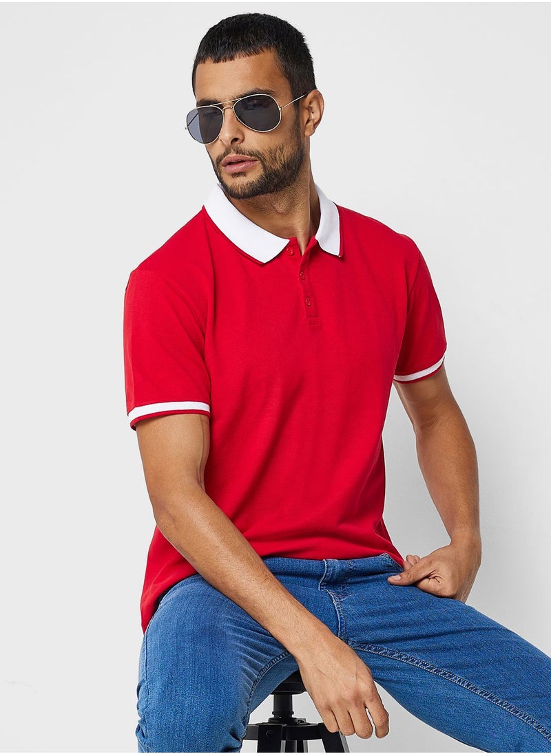 Seventy Five - Tape Detail Polo Shirt - Image 1