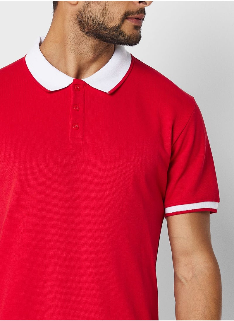 Seventy Five - Tape Detail Polo Shirt - Image 1