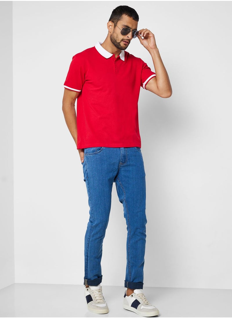 Seventy Five - Tape Detail Polo Shirt - Image 1