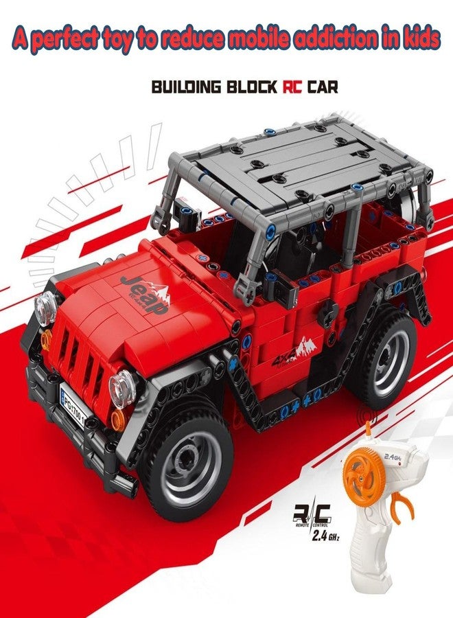 RUZARTH 1:16 RC Building Block Car for Kids, 410 PCS Remote Control Off Road Jeep Toy with 2.4GHz Controller, DIY Construction Brick Car Model, Rechargeable Racing SUV Kit Gift for Boys Girls 6+ Years - Image 2