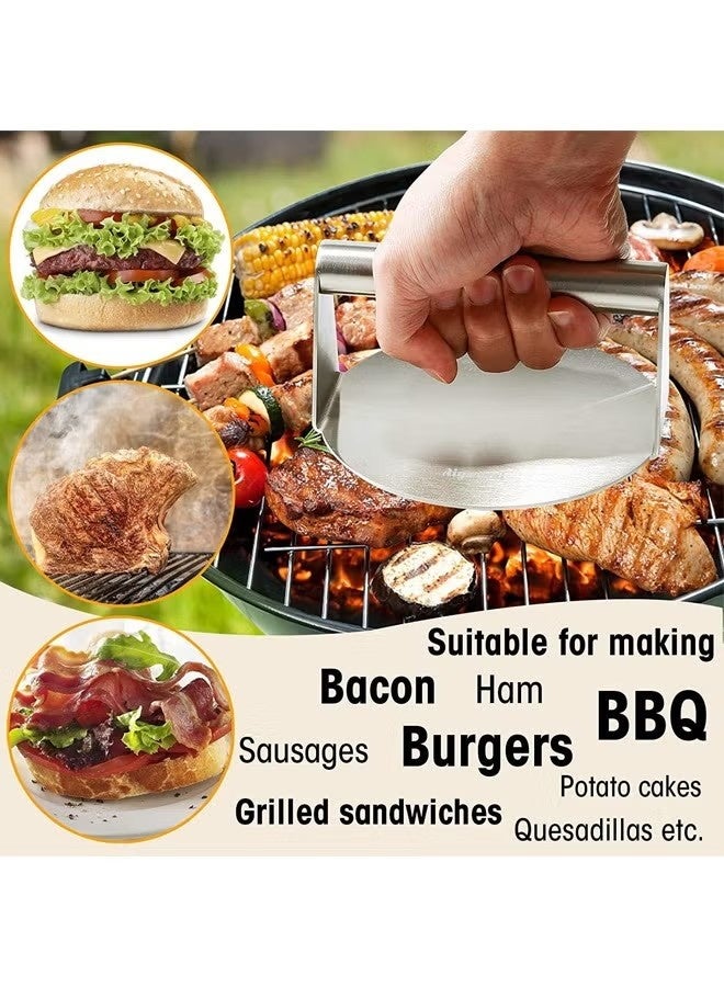 Meat Press Burger Press with Burger Patty Paper Round 12cm, Set of 100 Non-Stick Patty Paper for Burger Press, Zigzag Patty and Cake Baking - Image 3