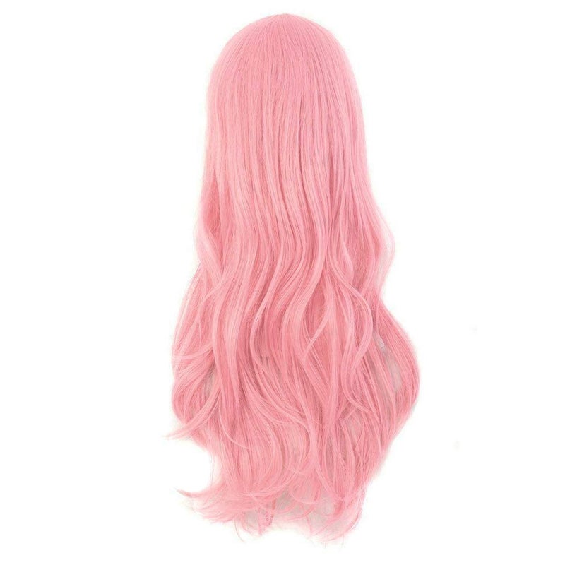 MapofBeauty MapofBeauty 28" 70cm Long Curly Hair Ends Costume Cosplay Wig (Pink)  - Image 2