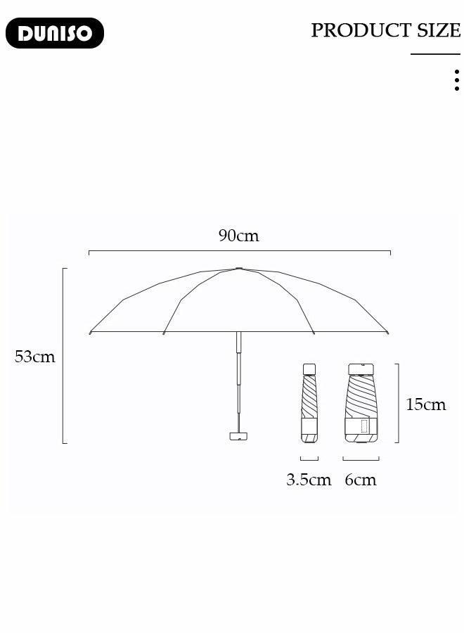 DUNISO Windproof Compact Travel Umbrella,Mini  Automatic Umbrellas for Rain-Compact Folding Umbrella,Anti-UV Sun And Rain Umbrellas Compact Portable for Men Women Windproof Umbrella for Wind and Rain  - Image 2