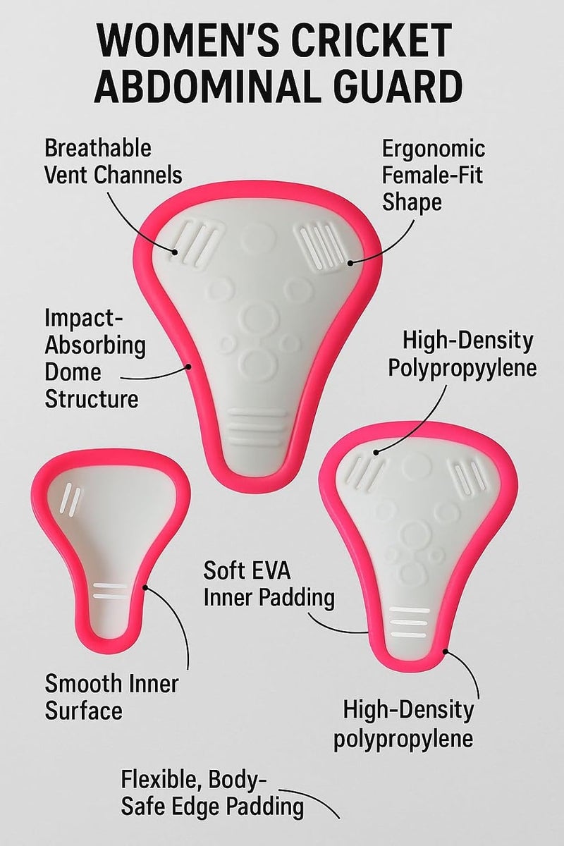 KR Women and Girls Abdominal Guard for Cricket | Junior Protective Gear with Hardened Plastic Shell & Soft Rubber Edges | Comfortable Sports Groin Protector for Training & Matches | Safety Cup - Image 2