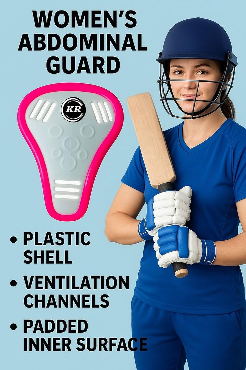 KR Women and Girls Abdominal Guard for Cricket | Junior Protective Gear with Hardened Plastic Shell & Soft Rubber Edges | Comfortable Sports Groin Protector for Training & Matches | Safety Cup - Image 4