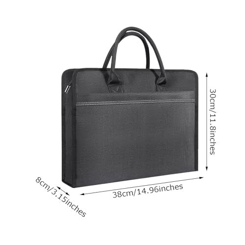 yufocusqc Oxford Document Bag with Handle and Meeting Office Organizer Handbag Briefcase for Carrying Paper Files 1 Pack Black - Image 3