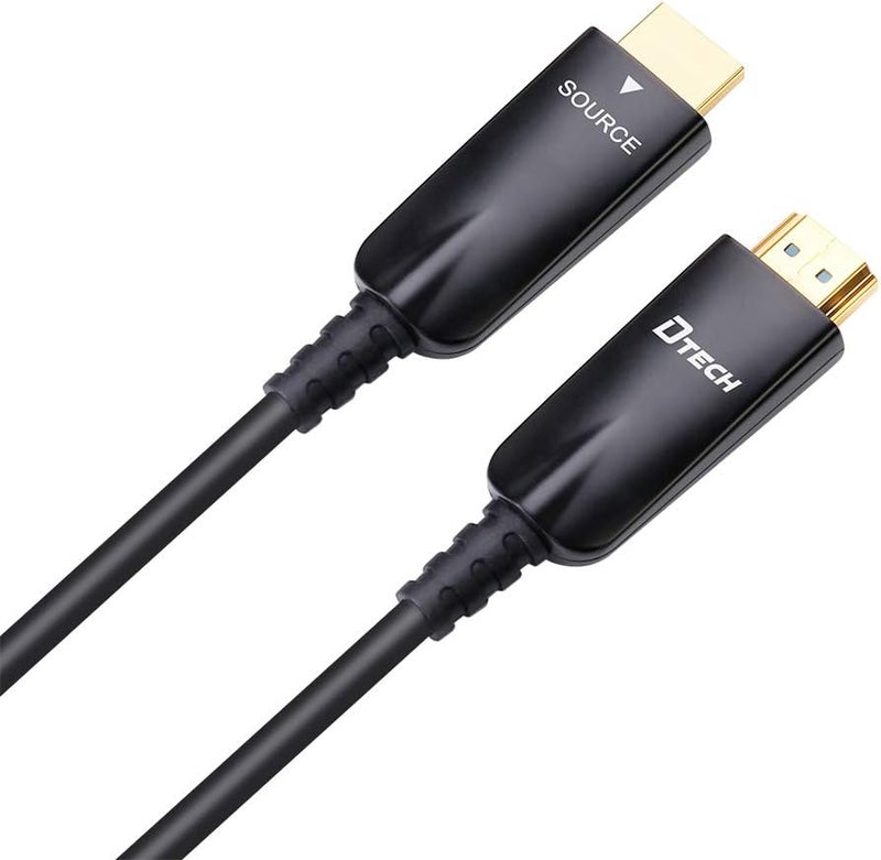 دي تك كابل HDMI من الألياف الضوئية من بطول 50 مترًا، يدعم تقنيات 4K بمعدل 60 هرتز و1080p والفيديو عالي الدقة بتقنية 3D وARC وHDCP وCEC وبسرعة عالية (164 قدمًا، لون أسود). - Image 4