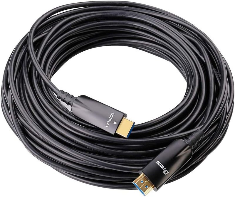 دي تك كابل HDMI من الألياف الضوئية من بطول 50 مترًا، يدعم تقنيات 4K بمعدل 60 هرتز و1080p والفيديو عالي الدقة بتقنية 3D وARC وHDCP وCEC وبسرعة عالية (164 قدمًا، لون أسود). - Image 3