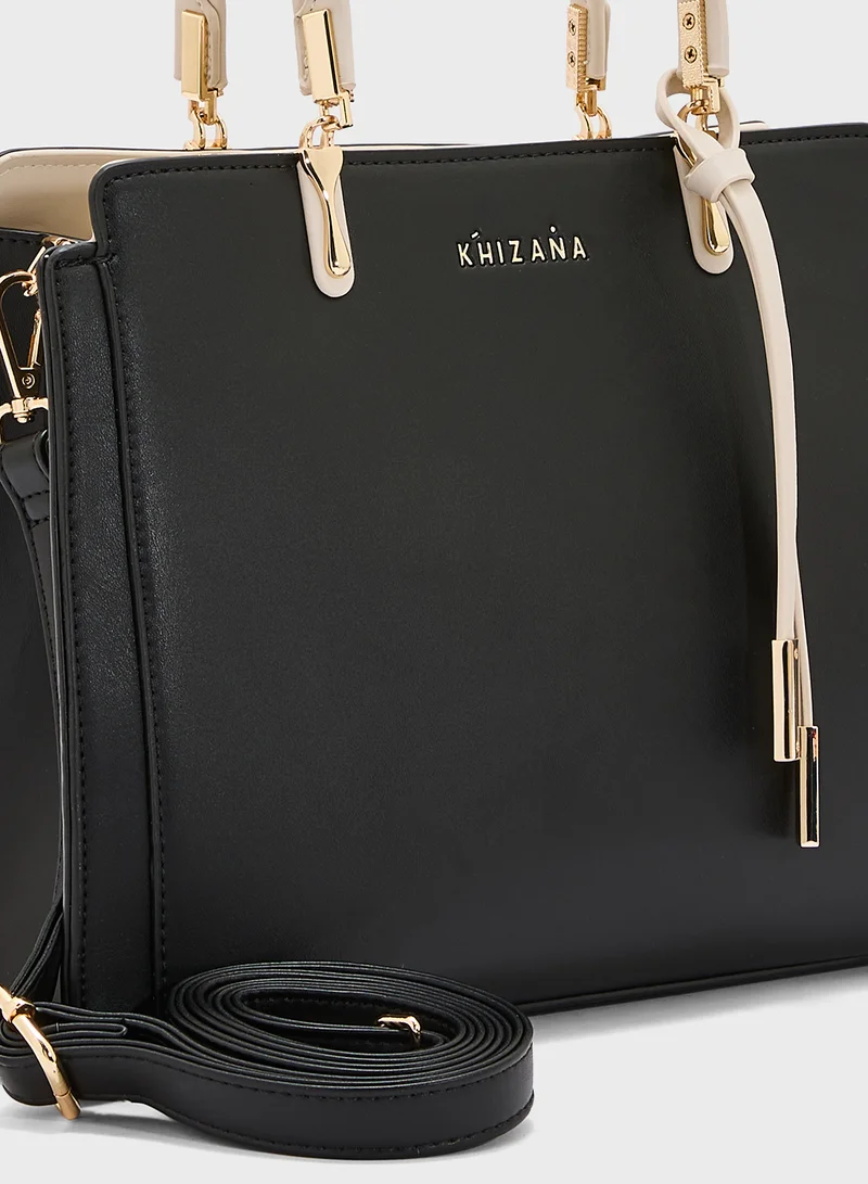 Khizana Metal Trim Detail Satchel Bag