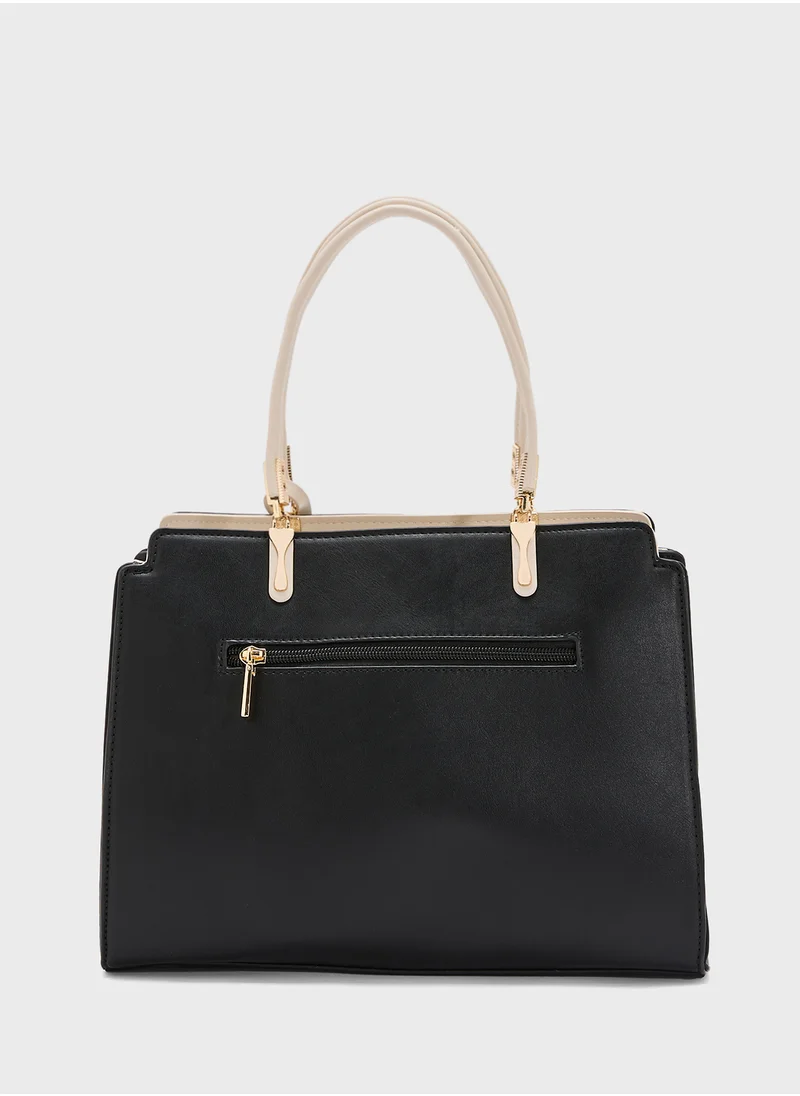 خزانة Metal Trim Detail Satchel Bag