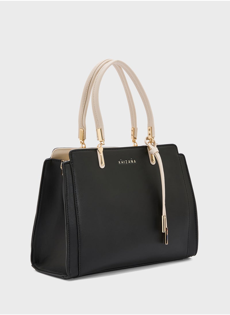 Khizana Metal Trim Detail Satchel Bag  - Image 3