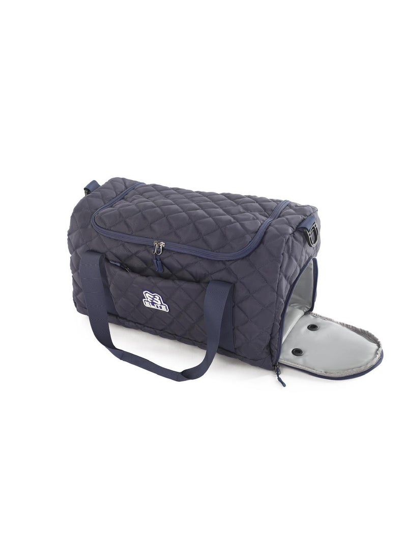 Elite Bags Elite Quilted Gym Duffle Bag with Shoe Compartment, Multi Pocket, Blue - Image 2