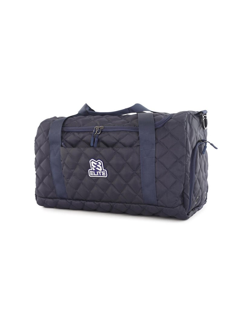 Elite Bags Elite Quilted Gym Duffle Bag with Shoe Compartment, Multi Pocket, Blue - Image 1