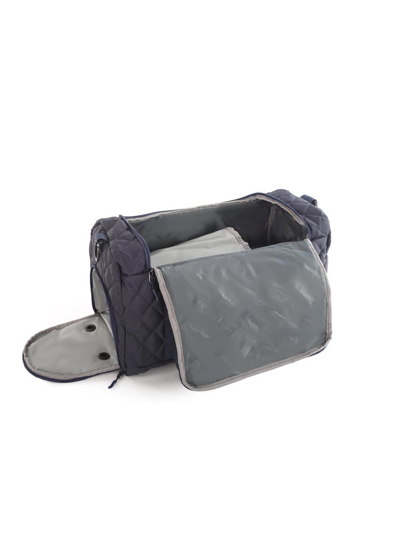 Elite Bags Elite Quilted Gym Duffle Bag with Shoe Compartment, Multi Pocket, Blue - Image 3