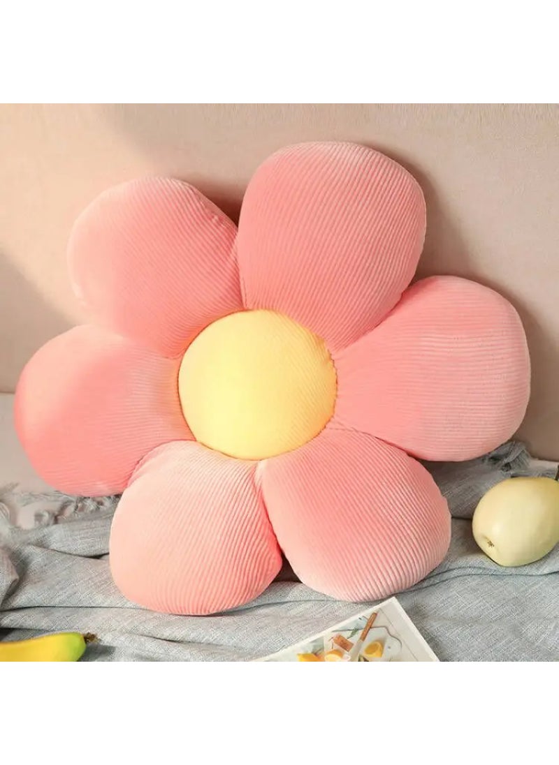 AROAQ Colorful Flowers Plush Pillow Plant Petal Cushion Stuffed Toys Baby Home Décor Pink Yellow 30cm  - Image 1