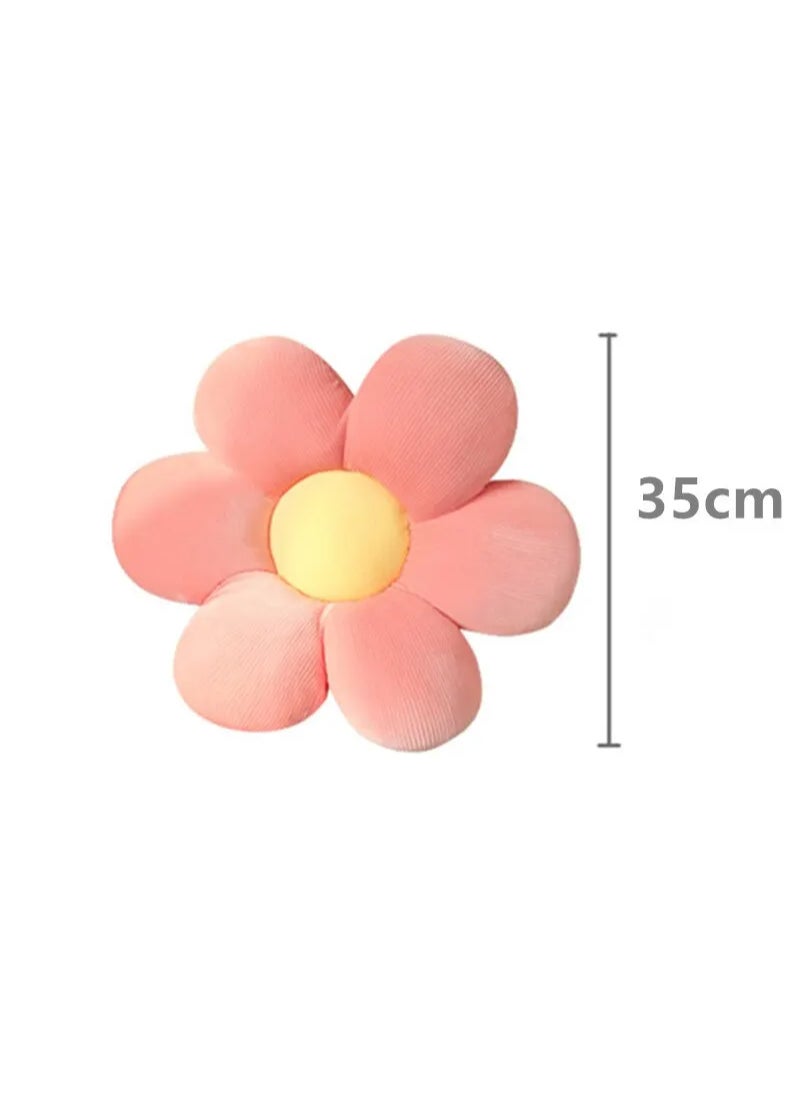 AROAQ Colorful Flowers Plush Pillow Plant Petal Cushion Stuffed Toys Baby Home Décor Pink Yellow 30cm  - Image 3
