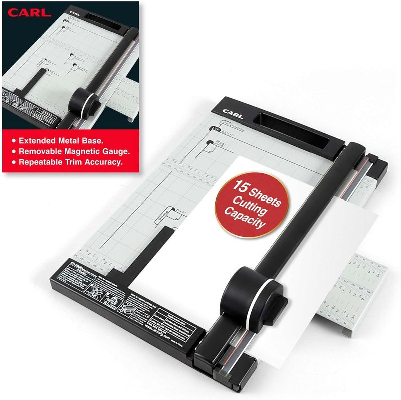 CARL 12 inch-Green Friendly, Professional Rotary Paper Trimmer, 12-inch, 15 sheet cutting capacity, Black And Silver - Image 2