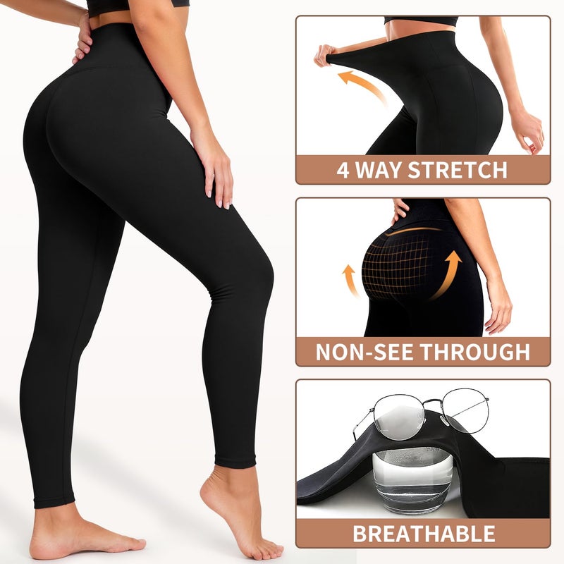 Laite Hebe Leggings for Women - High Waisted Full Length Buttery Soft Yoga Pants for Workout Athletic Daily Dark Purple - Image 5