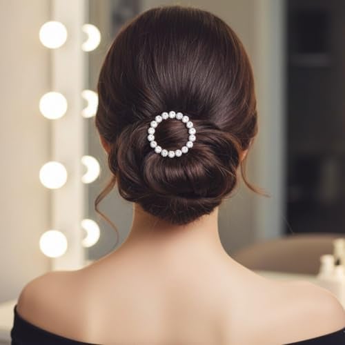 Accessher Rose Gold Round Hair Barettes | Crystal Hair Clip with Zircon Stones | Hair Accessories for Women & Girls Pack of 1 - Image 4