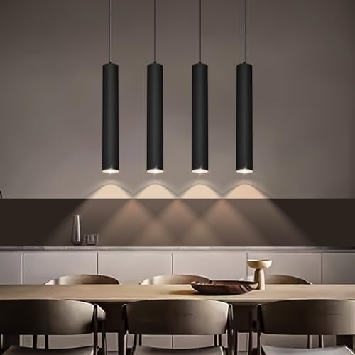 Harold Electricals Metal 12 Watt Black Hanging Surface Cob Pendant Light for Kitchen Island, Dinning Table - Inbuilt Led (Neutral White Light) Pack of 4 - Image 1