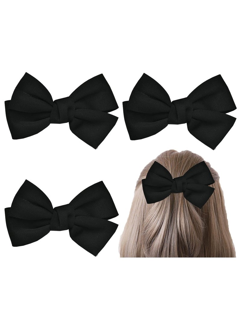 YAXAMING - 3 Pcs Bow Hair Clips Bowknot Barrettes Black Women Headpiece Hairclip Hair Pins Halloween Christmas Bohemian Hawaiian Wedding Party Decoration Cosplay Costume Headband Cute Handmade Hair Accessories - Image 1