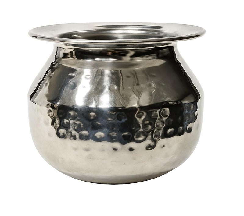 Dynore Stainless Steel Dekchi/Pot with Hammered Design, Tableware & Serveware & Cookware for Home, Kitchen, Hotel & Restaurants, Capacity-1250 ML (1 Piece) - Image 1