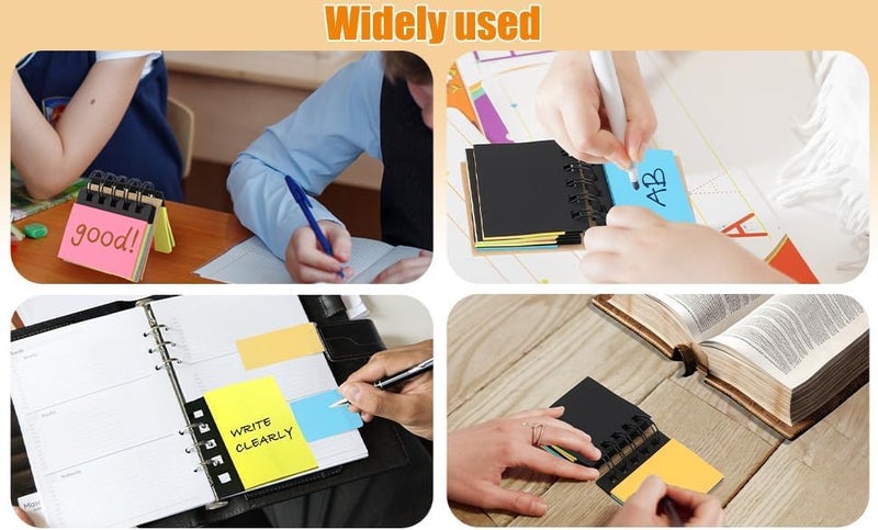 كاست ويف 8 دفتر ملاحظات حلزوني، 3 × 3.5 بوصة غلاف كرافت صغير مع ملاحظات لاصقة مقاس 2 × 3 بوصات وعلامة صفحات، 250 ورقة/دفتر هدية للطلاب - Image 5