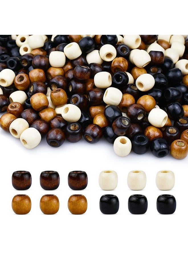 Tenalleys 400Pcs Large Hole Wooden Craft Beads 4 Colors 12X11Mm Natural Barrel Wood Loose Beads Spacer Beads Big Hole Beads Assorted For Jewelry Making Decoration Bracelet Diy Handmade  - Image 1