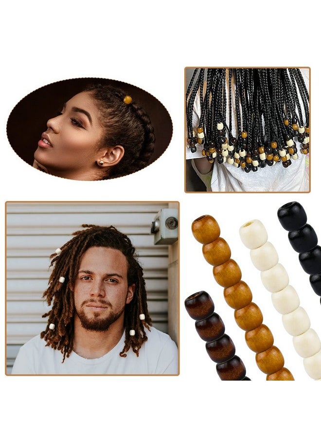 Tenalleys 400Pcs Large Hole Wooden Craft Beads 4 Colors 12X11Mm Natural Barrel Wood Loose Beads Spacer Beads Big Hole Beads Assorted For Jewelry Making Decoration Bracelet Diy Handmade  - Image 3